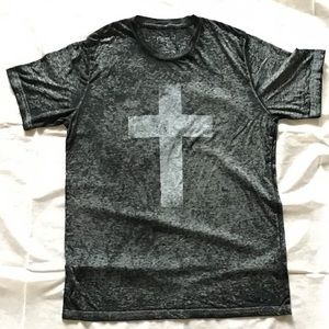Grey cross tee